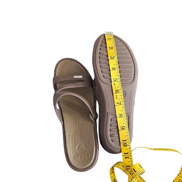 CROCS Womens Patricia Strappy Slip On Sandals, Brown, Comfort, Size 10 - Picture 10 of 10
